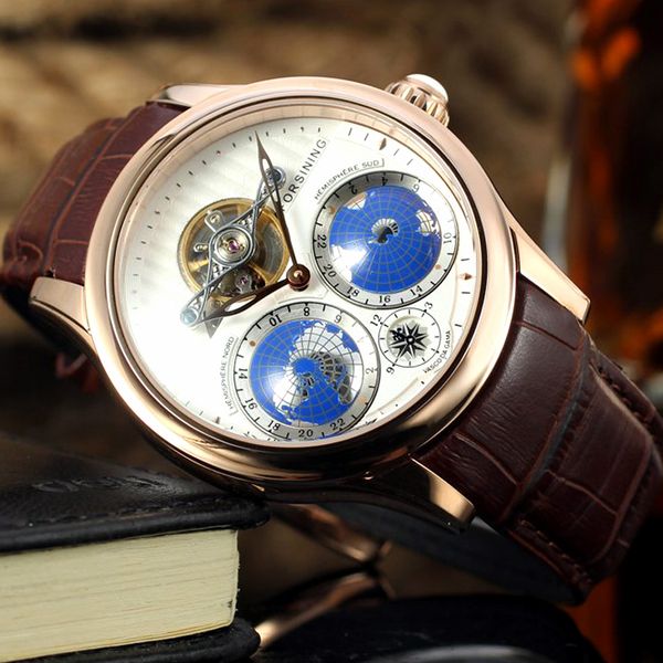 creative design men's watch luxury automatic tourbillon watches men rose gold case steampunk mechanical watches, Slivery;brown
creative design men's watch luxury automatic tourbillon watches men rose gold case steampunk mechanical watches, Slivery;brown