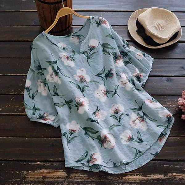 women blouse shirt v neck half sleeve linen vintage boho floral print loose blouse blusas mujer de moda 2020 camisas new, White
women blouse shirt v neck half sleeve linen vintage boho floral print loose blouse blusas mujer de moda 2020 camisas new, White