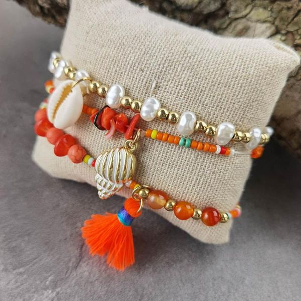 3 pcs/ set women bracelets set imitation pearls chain summer jewelry coral tassel bracelet charm for lady go to beach, Golden;silver
3 pcs/ set women bracelets set imitation pearls chain summer jewelry coral tassel bracelet charm for lady go to beach, Golden;silver