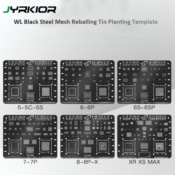 wl black bga reballing stencil for xs max xs xr 8p 7p 7 6p 6 5 5s nano planting tin template plate soldering net
wl black bga reballing stencil for xs max xs xr 8p 7p 7 6p 6 5 5s nano planting tin template plate soldering net