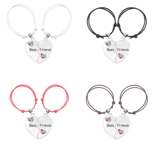 2020 latest friends bracelet stitching heart-shaped inlaid rhinestone pendant leather rope material fashion jewelry direct sales, Black
2020 latest friends bracelet stitching heart-shaped inlaid rhinestone pendant leather rope material fashion jewelry direct sales, Black