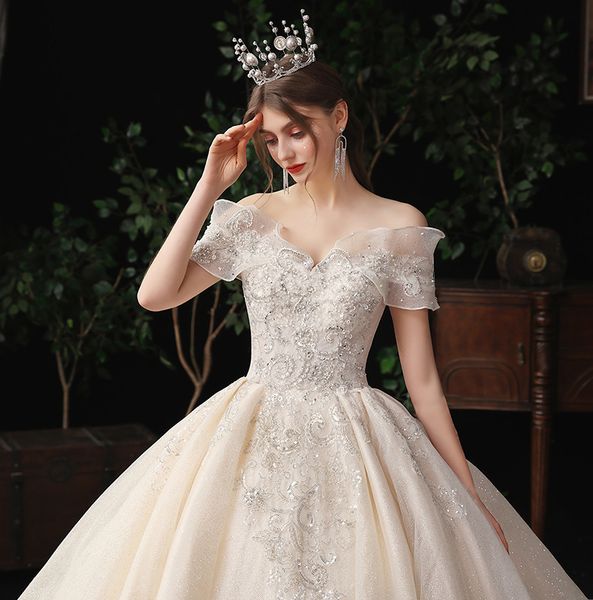 main wedding dress 2020 new temperament wedding bride maternity dress dreamy starry long tail, Black
main wedding dress 2020 new temperament wedding bride maternity dress dreamy starry long tail, Black