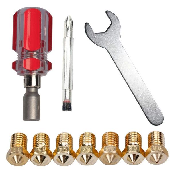 jfbl 3d printer nozzles + 4 diy tools for j-head e3d v5 v6 0.2mm 0.3mm 0.4mm 0.5mm 0.6mm 0.8mm nozzle tool for nozzle repl
jfbl 3d printer nozzles + 4 diy tools for j-head e3d v5 v6 0.2mm 0.3mm 0.4mm 0.5mm 0.6mm 0.8mm nozzle tool for nozzle repl