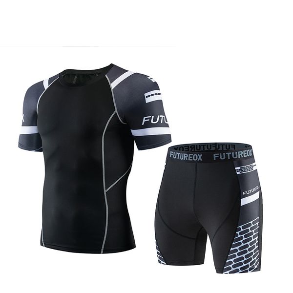new men's compression t-shirt short sleeve + shorts set high stretch fitness bodybuilding tight shirt ajax crossfit sportswear, Gray
new men's compression t-shirt short sleeve + shorts set high stretch fitness bodybuilding tight shirt ajax crossfit sportswear, Gray