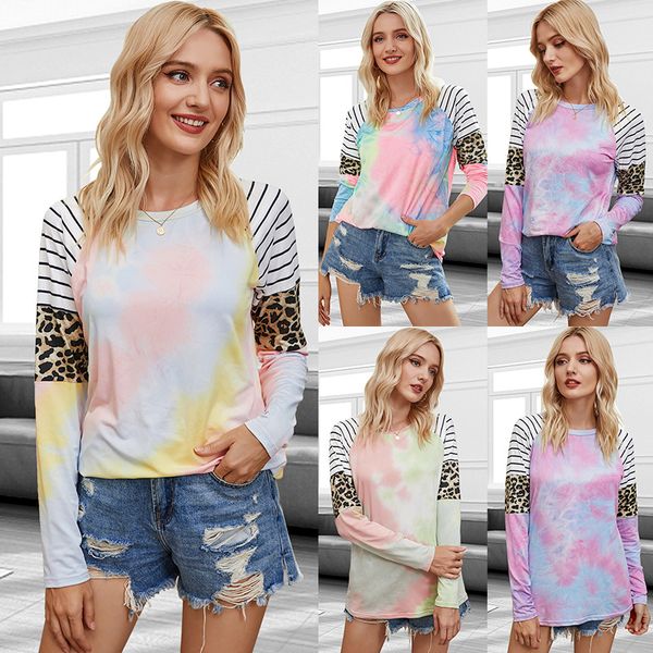 2020 new style for autumn and winter european and american womens selling selling tie-dye leopard t-shirt women, White
2020 new style for autumn and winter european and american womens selling selling tie-dye leopard t-shirt women, White