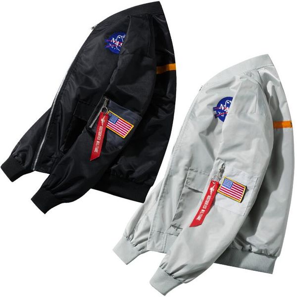 new men's fall jacket pilot jacket coat thin or thick bomber ma1 men bomber jackets nasa embroidery baseball coats men clothes m-4xl, Black;brown
new men's fall jacket pilot jacket coat thin or thick bomber ma1 men bomber jackets nasa embroidery baseball coats men clothes m-4xl, Black;brown