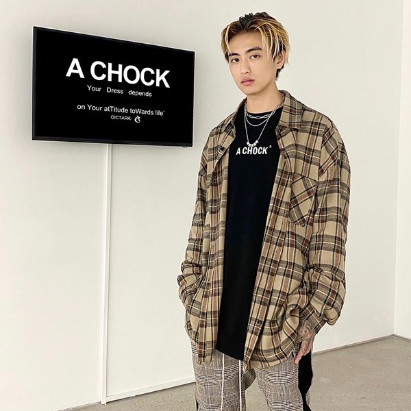 autumn new trend original retro plaid shirt male ins tide brand net red loose couple shirt, White;black
autumn new trend original retro plaid shirt male ins tide brand net red loose couple shirt, White;black