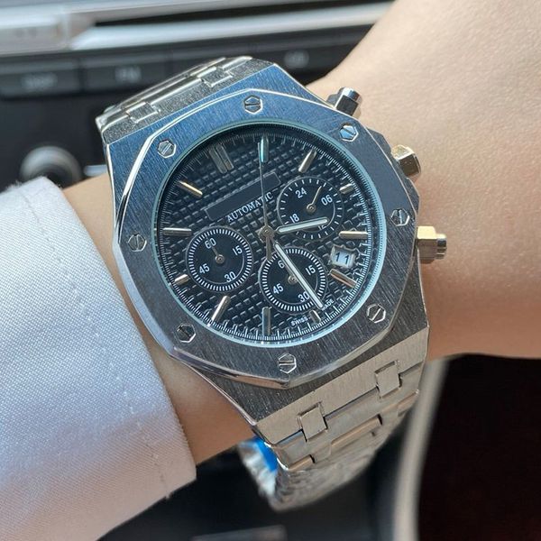 new fashion mens automatic quartz watches 45mm stainless steel designer wristwatches montre de luxe watch royal oak reloj, Slivery;brown
new fashion mens automatic quartz watches 45mm stainless steel designer wristwatches montre de luxe watch royal oak reloj, Slivery;brown