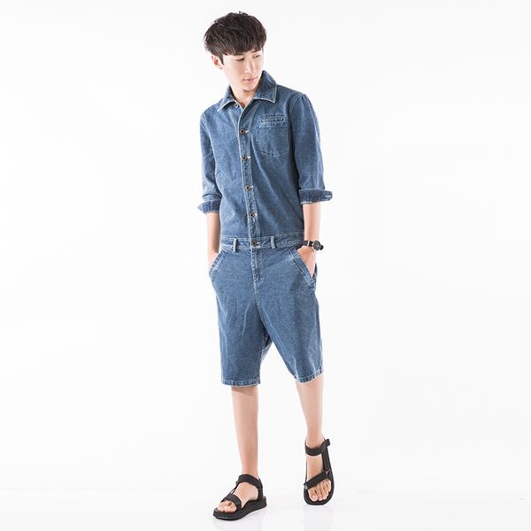 2020 new summer cowboy cropped sleeve shirt onesies haren connected jeans suit onesies, Blue
2020 new summer cowboy cropped sleeve shirt onesies haren connected jeans suit onesies, Blue