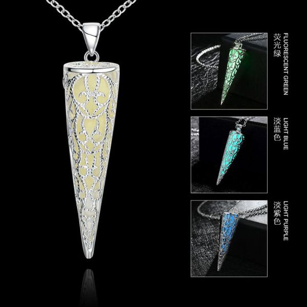 luminous stone fluorescent hexagonal column necklace natural crystal glowing in dark stone pendant leather necklace, Silver
luminous stone fluorescent hexagonal column necklace natural crystal glowing in dark stone pendant leather necklace, Silver
