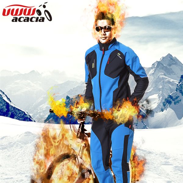 acacia winter warmly men's cycling jersey sets with long sleeve pants riding sets waterproof bicycle sportswear clothing 081234, Black;blue 
acacia winter warmly men's cycling jersey sets with long sleeve pants riding sets waterproof bicycle sportswear clothing 081234, Black;blue