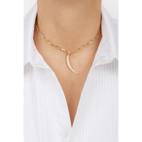 2020 new paper clip box chain micro pave cz moon pendant necklace fashion women collar, Silver
2020 new paper clip box chain micro pave cz moon pendant necklace fashion women collar, Silver