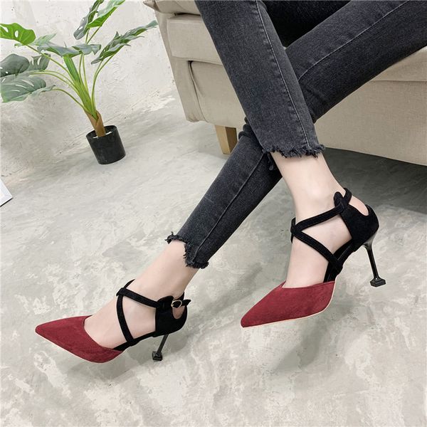 summer europe and america 2020 new cross strap ladies high heel sandals cat heel women single shoes, Black
summer europe and america 2020 new cross strap ladies high heel sandals cat heel women single shoes, Black