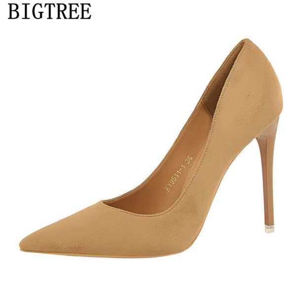 women high heels moccasin pumps women shoes fetish high heels dress shoes bigtree chaussures femme buty, Black