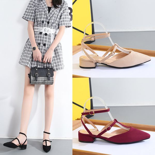 t-strap double belt buckle sandalias mujer cover pointy toe sandale suede thick med high heels sandals women plus size34-43, Black
t-strap double belt buckle sandalias mujer cover pointy toe sandale suede thick med high heels sandals women plus size34-43, Black