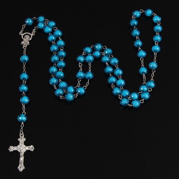 round handmade crystal bead necklace men and women jewelry catholic rosary chain necklace for christmas gift 8mm, Silver
round handmade crystal bead necklace men and women jewelry catholic rosary chain necklace for christmas gift 8mm, Silver