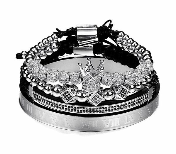 new gold hip hop braided braiding bracelet men pave cz zircon crown roman numeral bracelet luxury jewelry002, Golden;silver
new gold hip hop braided braiding bracelet men pave cz zircon crown roman numeral bracelet luxury jewelry002, Golden;silver