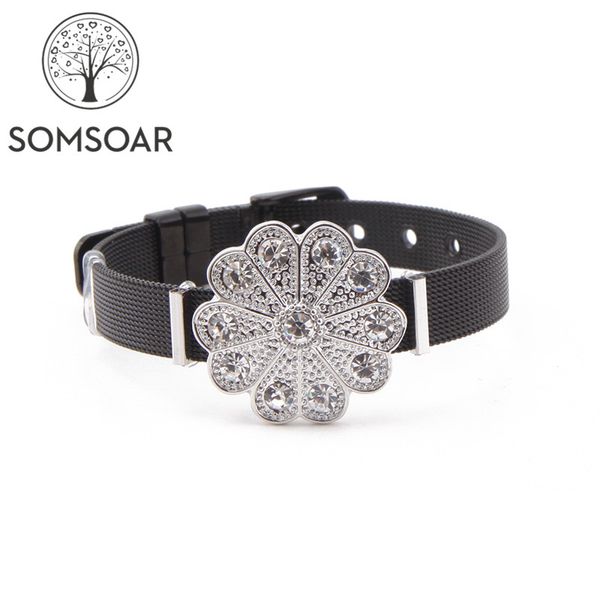 tennis drop somsoar jewelry black mesh bracelet set stainless steel single charmbands bangle with big size charms, Golden;silver
tennis drop somsoar jewelry black mesh bracelet set stainless steel single charmbands bangle with big size charms, Golden;silver