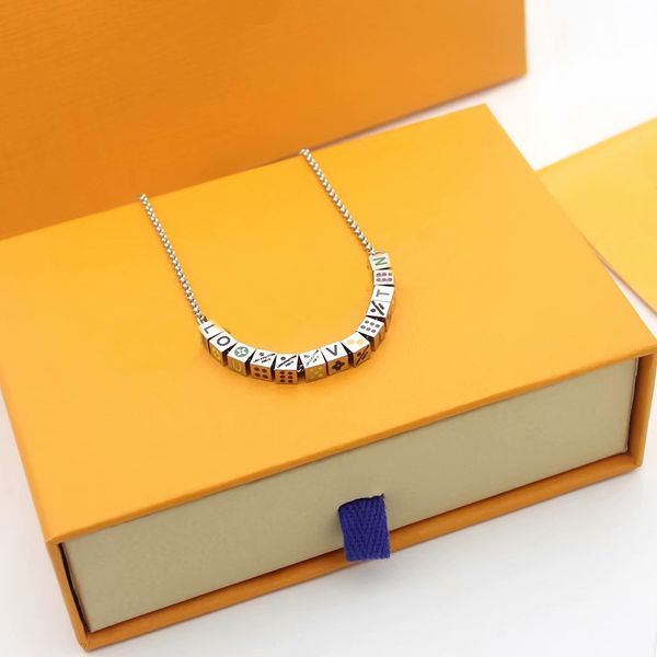 fashion men lady women titanium steel v letter 18k gold long necklaces with colored enamel 13 cube charm, Silver
fashion men lady women titanium steel v letter 18k gold long necklaces with colored enamel 13 cube charm, Silver