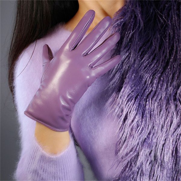 25cm women real leather gloves short goatskin thin velvet lined purple s00193-zs, Blue;gray
25cm women real leather gloves short goatskin thin velvet lined purple s00193-zs, Blue;gray