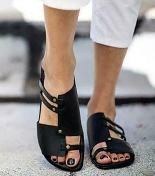 women dark gray sandals flats casual shoes vintage slip on solid retro fashion, Black
women dark gray sandals flats casual shoes vintage slip on solid retro fashion, Black