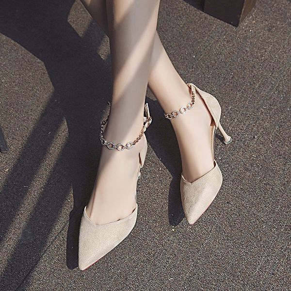 new fashion designer girl dress high heels banquet women's shoes party all-match stiletto buckle sandals single shoes, Black
new fashion designer girl dress high heels banquet women's shoes party all-match stiletto buckle sandals single shoes, Black