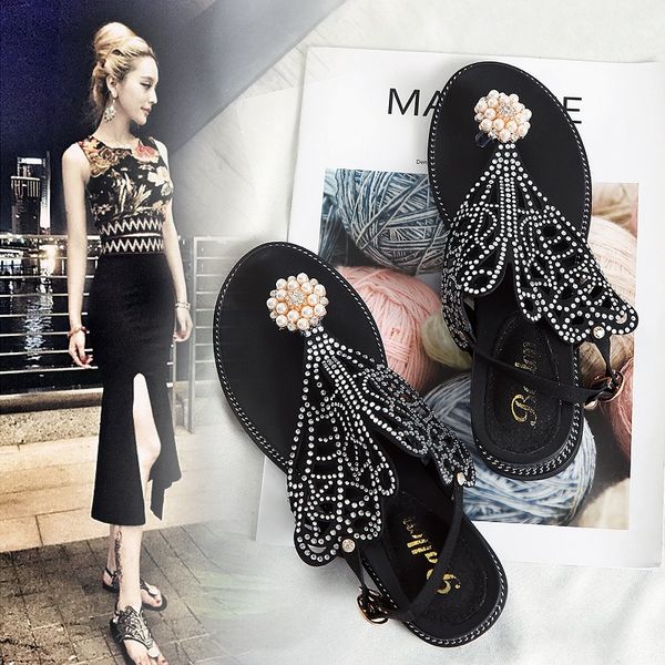 koovan women sandals female f2020 summer new flat-bottomed sandals bohemia rhinestone cuffed women's shoes, Black
koovan women sandals female f2020 summer new flat-bottomed sandals bohemia rhinestone cuffed women's shoes, Black