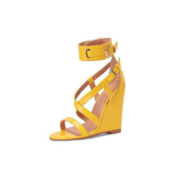 mkkhou fashion sandals women 2020 new yellow patent leather peep-toe heels 10cm high heels women's shoes size 36-47, Black
mkkhou fashion sandals women 2020 new yellow patent leather peep-toe heels 10cm high heels women's shoes size 36-47, Black