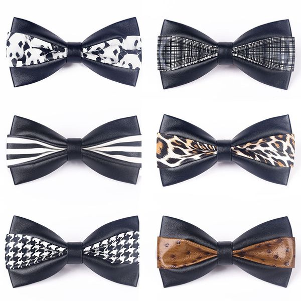 fashion pu leather men patchwork bow tie necktie cravate homme wedding party leopard print ties for men accessories gifts, Black;gray
fashion pu leather men patchwork bow tie necktie cravate homme wedding party leopard print ties for men accessories gifts, Black;gray