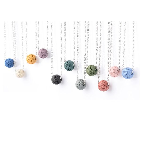 14mm round lava ball bead volcano necklace aromatherapy essential oil diffuser necklaces black lava pendant stainless steel chain jewelry, Silver
14mm round lava ball bead volcano necklace aromatherapy essential oil diffuser necklaces black lava pendant stainless steel chain jewelry, Silver