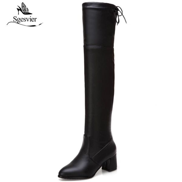 sgesvier thick heel solid over the knee boots women pointed toe fashion boots brand design ladies shoes ox539, Black
sgesvier thick heel solid over the knee boots women pointed toe fashion boots brand design ladies shoes ox539, Black
