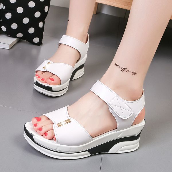 peep toe fashion leisure platform wedges sandals women basic mixed colors ladies shoes high hook loop summer ankle strap sandals, Black
peep toe fashion leisure platform wedges sandals women basic mixed colors ladies shoes high hook loop summer ankle strap sandals, Black