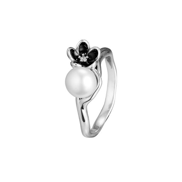 rings compatible with european jewelry 925 silver floral silver ring with white freshwater cultured pearl cz & black enamel, Golden;silver
rings compatible with european jewelry 925 silver floral silver ring with white freshwater cultured pearl cz & black enamel, Golden;silver