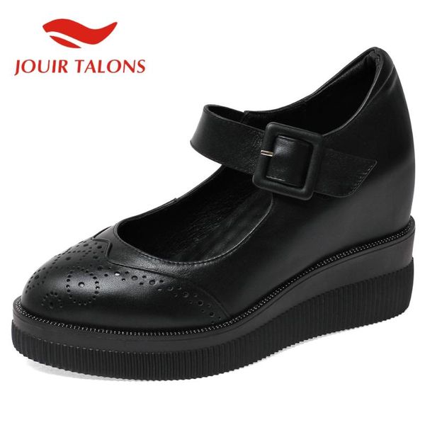jouir talons high fashion genuine leather buckle starp shallow increased internal 4.5 cm platfrom casual women shoes, Black
jouir talons high fashion genuine leather buckle starp shallow increased internal 4.5 cm platfrom casual women shoes, Black
