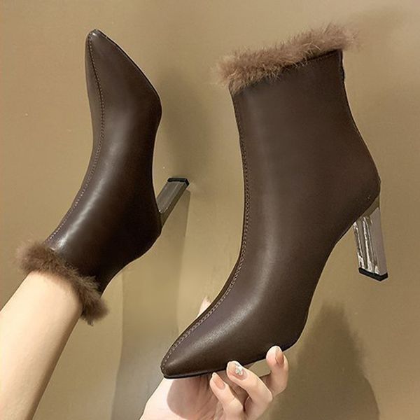 winter woman warm fur ankle boots ladies elegant pointed toe plush short boot women's fashion zip pump women casual shoes, Black
winter woman warm fur ankle boots ladies elegant pointed toe plush short boot women's fashion zip pump women casual shoes, Black