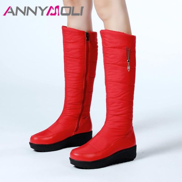 boots annymoli women fur snow shoes real leather platform mid heel long crystal zip wedge heels knee high lady blue, Black
boots annymoli women fur snow shoes real leather platform mid heel long crystal zip wedge heels knee high lady blue, Black