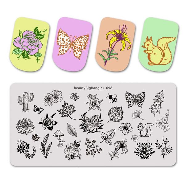 beautybigbang nail art stamping plates natural flower squirrel cactus image stainless steel nail art template mold stencil xl-98, White
beautybigbang nail art stamping plates natural flower squirrel cactus image stainless steel nail art template mold stencil xl-98, White
