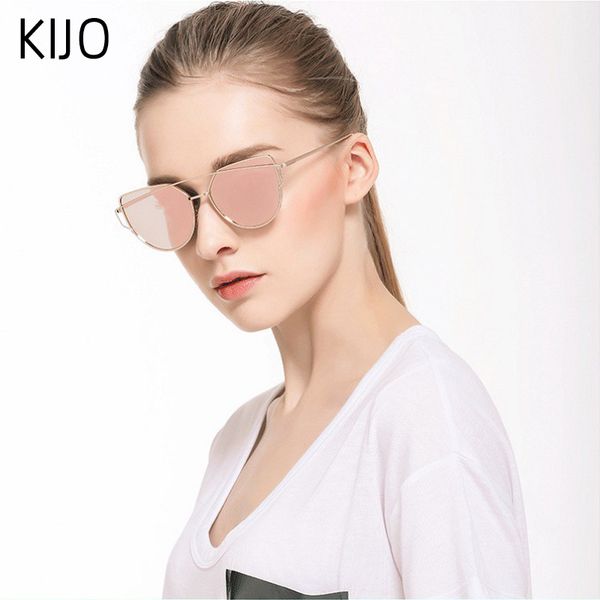 kijo sunglasses women luxury cat eye brand design mirror flat rose gold vintage cateye fashion sun glasses lady eyewear, White;black
kijo sunglasses women luxury cat eye brand design mirror flat rose gold vintage cateye fashion sun glasses lady eyewear, White;black