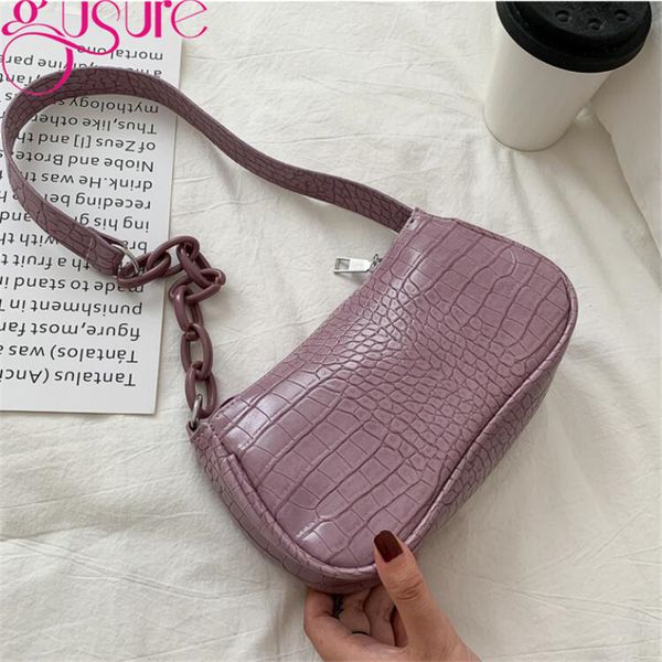 gusure vintage crocodile pattern baguette bag pu leather shoulder bags for women 2020 chain design luxury lady hand bag totes
gusure vintage crocodile pattern baguette bag pu leather shoulder bags for women 2020 chain design luxury lady hand bag totes