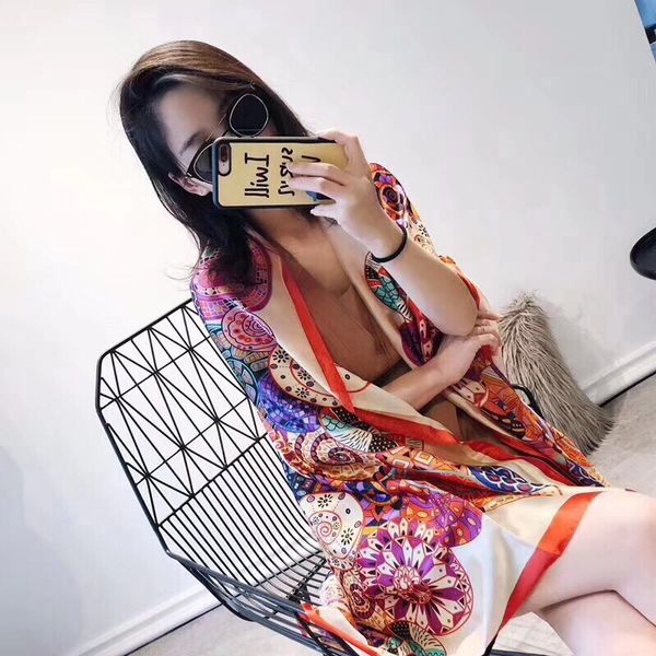 summer long silk scarf women shawls orange oversized animal print scarves 180 90, Blue;gray
summer long silk scarf women shawls orange oversized animal print scarves 180 90, Blue;gray