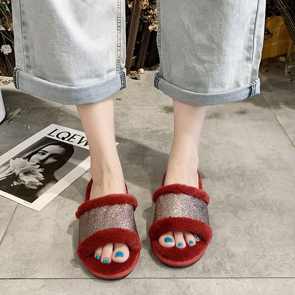 slippers 2021 autumn winter ladies non-slip indoor warm open-toe bling woman furry slides for women sweet shoes, Black
slippers 2021 autumn winter ladies non-slip indoor warm open-toe bling woman furry slides for women sweet shoes, Black