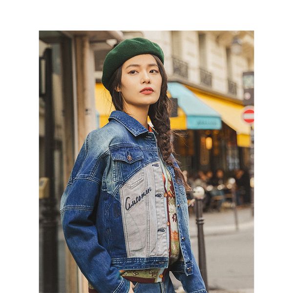 inman 2020 autumn new arrival fashion retro style patchwork women jeans jacket coat, Black;brown
inman 2020 autumn new arrival fashion retro style patchwork women jeans jacket coat, Black;brown