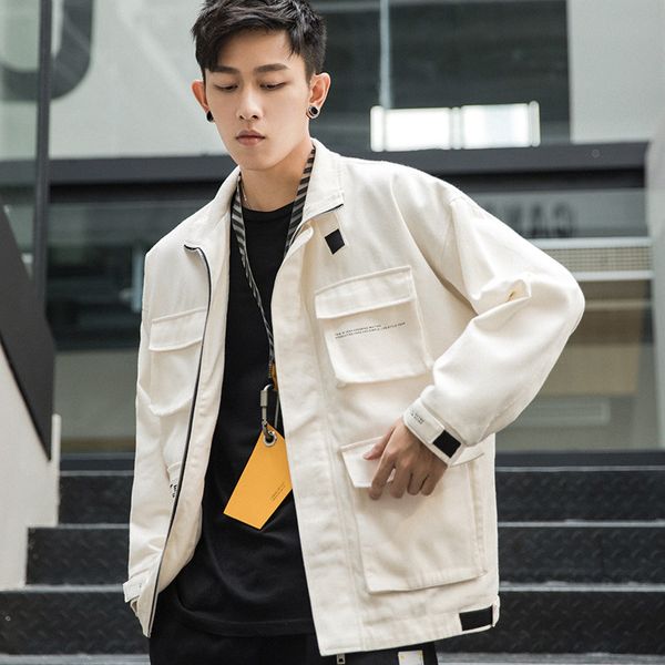 autumn trend multi-pocket men's jacket loose jacket men's casual, Black;brown 
autumn trend multi-pocket men's jacket loose jacket men's casual, Black;brown