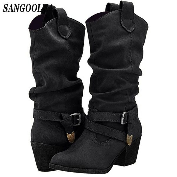 boots winter pu leather knee high women western cowboy motorcycle snow heels double-breasted shoes, Black
boots winter pu leather knee high women western cowboy motorcycle snow heels double-breasted shoes, Black