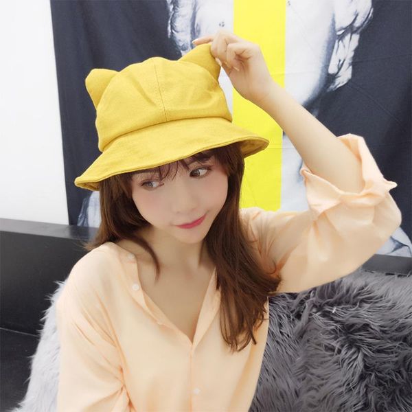 japanese casual fisherman hat female summer sun hat sweet and cute cat ear basin tide, Blue;gray
japanese casual fisherman hat female summer sun hat sweet and cute cat ear basin tide, Blue;gray