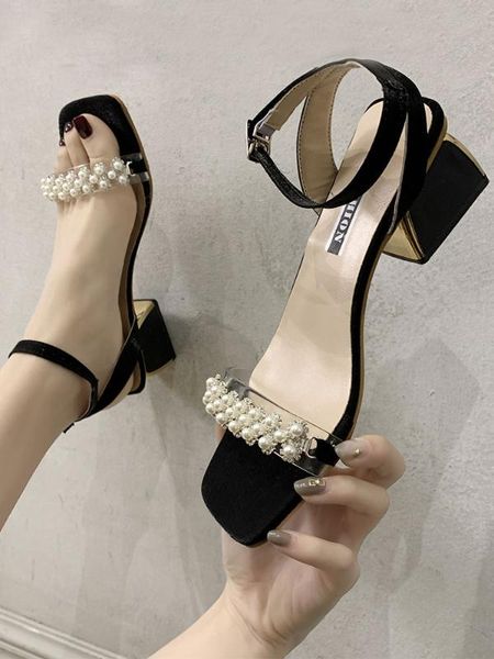 high heel sandal for women 2020 summer buckle strap clear heels female sandals sale of women's shoes all-match med heeled, Black
high heel sandal for women 2020 summer buckle strap clear heels female sandals sale of women's shoes all-match med heeled, Black