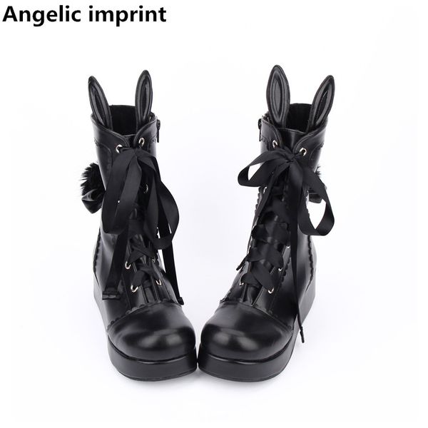 angelic imprint women mori girl motorcycle boots lady lolita short ankle boots woman high heels pumps platform shoes ears, Black
angelic imprint women mori girl motorcycle boots lady lolita short ankle boots woman high heels pumps platform shoes ears, Black