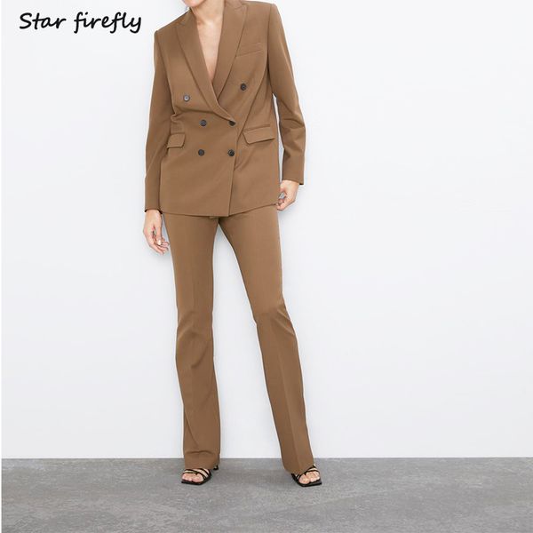 star firefly suit pants set two-piece female 2020 buttons casual blazer high waist flare pants set elegant women working wearing, White
star firefly suit pants set two-piece female 2020 buttons casual blazer high waist flare pants set elegant women working wearing, White