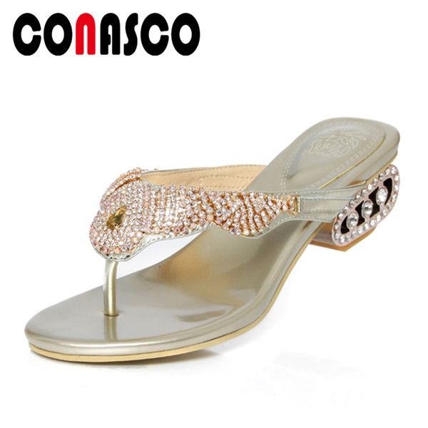 conasco fashion flip flops women sandals casual genuine leather women slippers rhinestone high heels new summer shoes woman, Black
conasco fashion flip flops women sandals casual genuine leather women slippers rhinestone high heels new summer shoes woman, Black