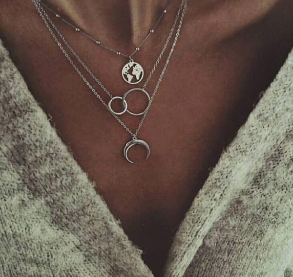 women's multilayer moon map necklace personality bohemian ladies multilayer necklace gd705, Golden;silver
women's multilayer moon map necklace personality bohemian ladies multilayer necklace gd705, Golden;silver